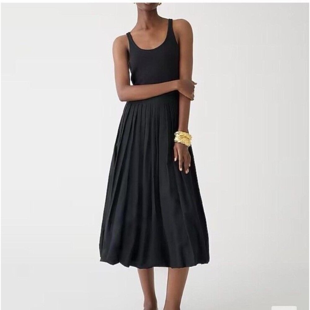 J. Crew Fitted Tank Midi Dress with Poplin Bubble Skirt NWT Size XXS